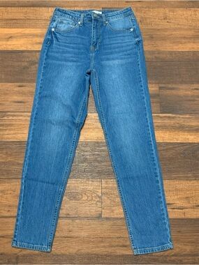 Bp Everyday Mom Jeans Size 28 High Rise Blue Cotton Blend 5 Pocket